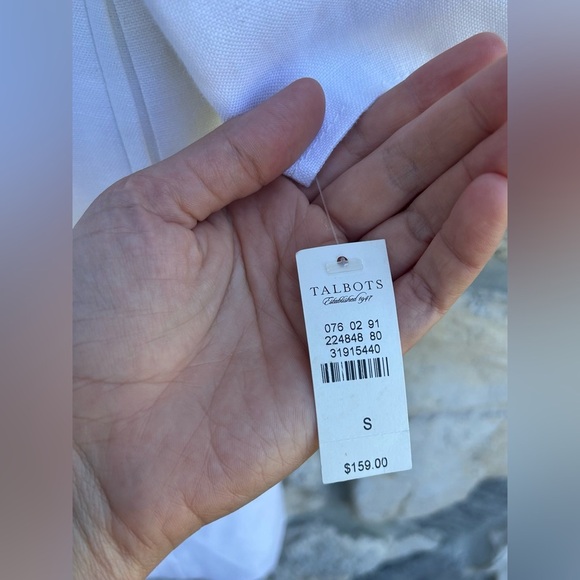 Talbots Irish Linen Jacket Sz S White Long Length Classy Layering Staple Beachy - Picture 5 of 6